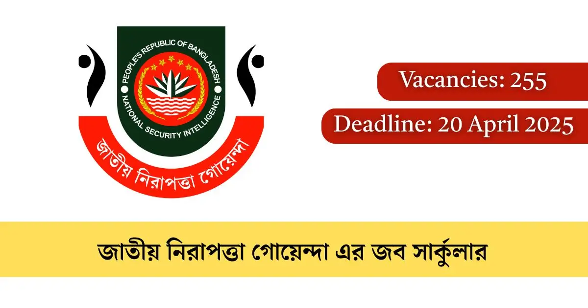 ২৫৫ পদে নিয়োগ দিচ্ছে এনএসআই